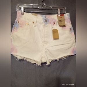 Brand new Levi 501 white original tye dye 100% cotton cut off